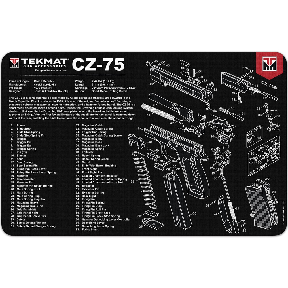 TekMat Original Gun Cleaning Mat – 17″ X 11″ – CZ 75