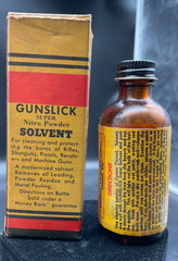 GUNSLICK Vintage Super Nitro Powder Solvent Bottle USA Collectible *Empty*