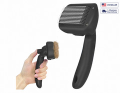 Self Cleaning Shedding Brush for Dogs & Cats, Gentle Deshedding Grooming Tool