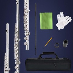 flute 16-hole closed-hole C-tone nickel-plated, beginner to play graded flute,