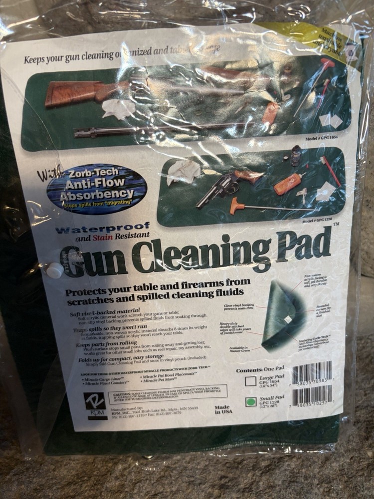 Gun Cleaning Pad Mat Green Shotgun Rifle Hunting Shooting Waterproof Vinyl Back