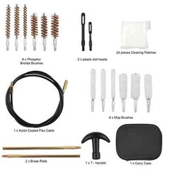 For Gun Handgun Pistol Rifle 43 Pcs Cleaning Kit Set 22.357.38.45.40