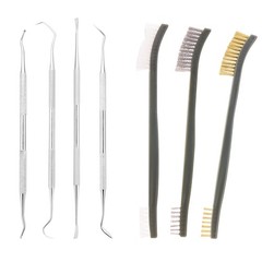20 Pcs Cleaning Brushes & Picks Kit Set Brass Steel Nylon Double Ended Cleani…
