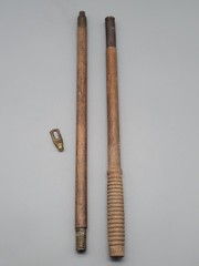 Vintage Antique 25″ Hickory Wood 2-Piece Shotgun Cleaning Rod 1 Brass Fitting
