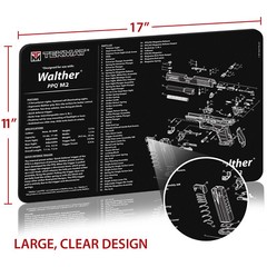 Illustrated Gun Cleaning & Repair Mat for Ruger Pistol 11″ x 17″ Neoprene Rubber