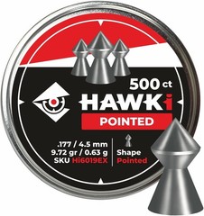 Hawki Airgun Pellets .177cal/4.5mm Caliber (9.72gr/0.63 g) .177, .177 cal.