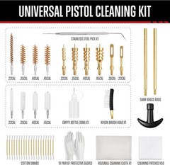 Portable Gun Cleaning Kit – 9mm & Multi-Caliber with Brass Accessories
