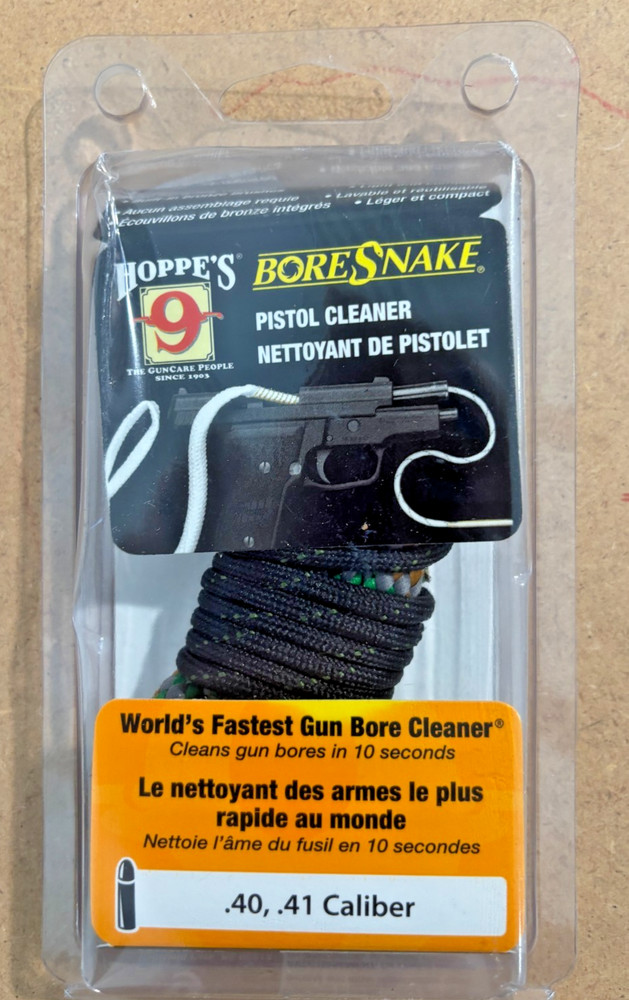 Hoppe’s Boresnake Pistol Cleaner .40 .41 Caliber Gun Bore Cleaner Rope 24003 NEW