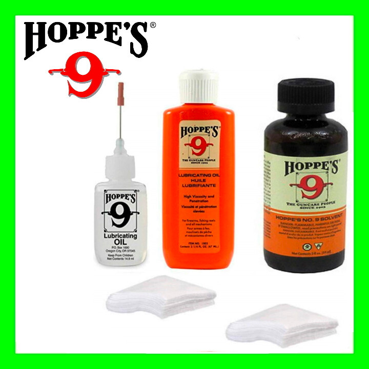 Hoppe’s No. 9 Cleaning Kit Bore Solvent, Oil W/Precision Applicator & 40 Patches
