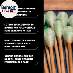 Field & Range Bore Stix | Pre-Saturated Gun Cleaning Cotton Swabs | Caliber Spec
