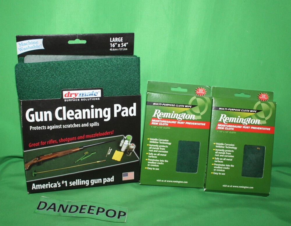 Drymate Large Surface Solution Gun Cleaning Pad Large With Remington Cloths