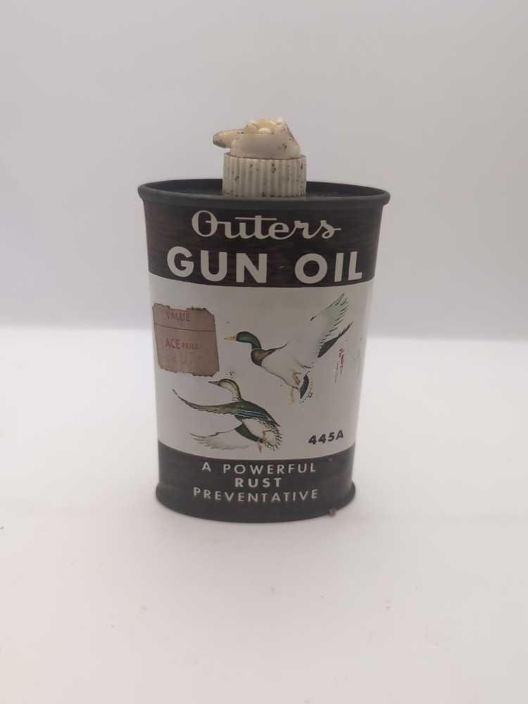 Vintage Outers Gun Oil Tin 445A with Duck Logo