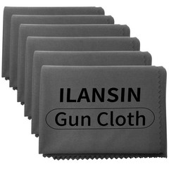 ILANSIN 6Pack Technology Microfiber Black/Gray Gun Cloth-Large 6 Pack