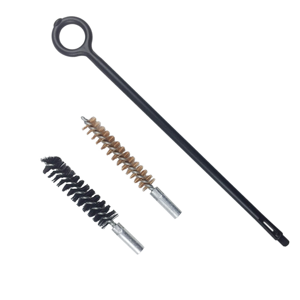2 set 9mm Brass Bristle Gun Brush Handgun Nylon Rod Pistol Cleaning Kit