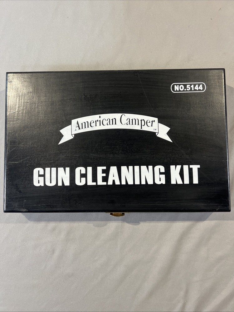 American Camper No.5144 Deluxe Universal Gun Cleaning Kit in Wood Case 22 Piece