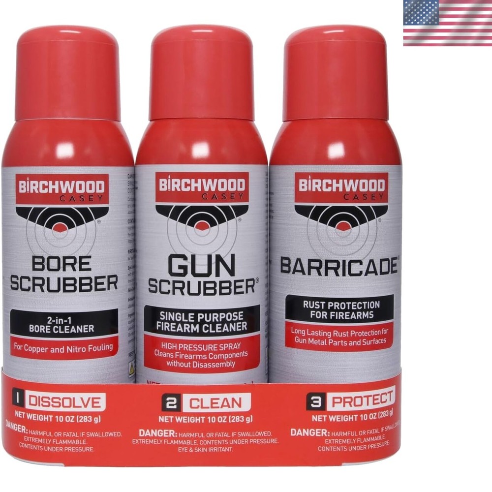 Streamlined Gun Cleaning Essentials: 10 oz Aerosol 1-2-3 Pack for All Firearms