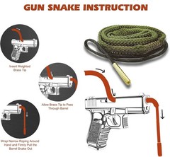 Gun Cleaning Kit 19 in 1 with Special 9mm Handgun Snake .22 .38 9mm .40 .45 Cali