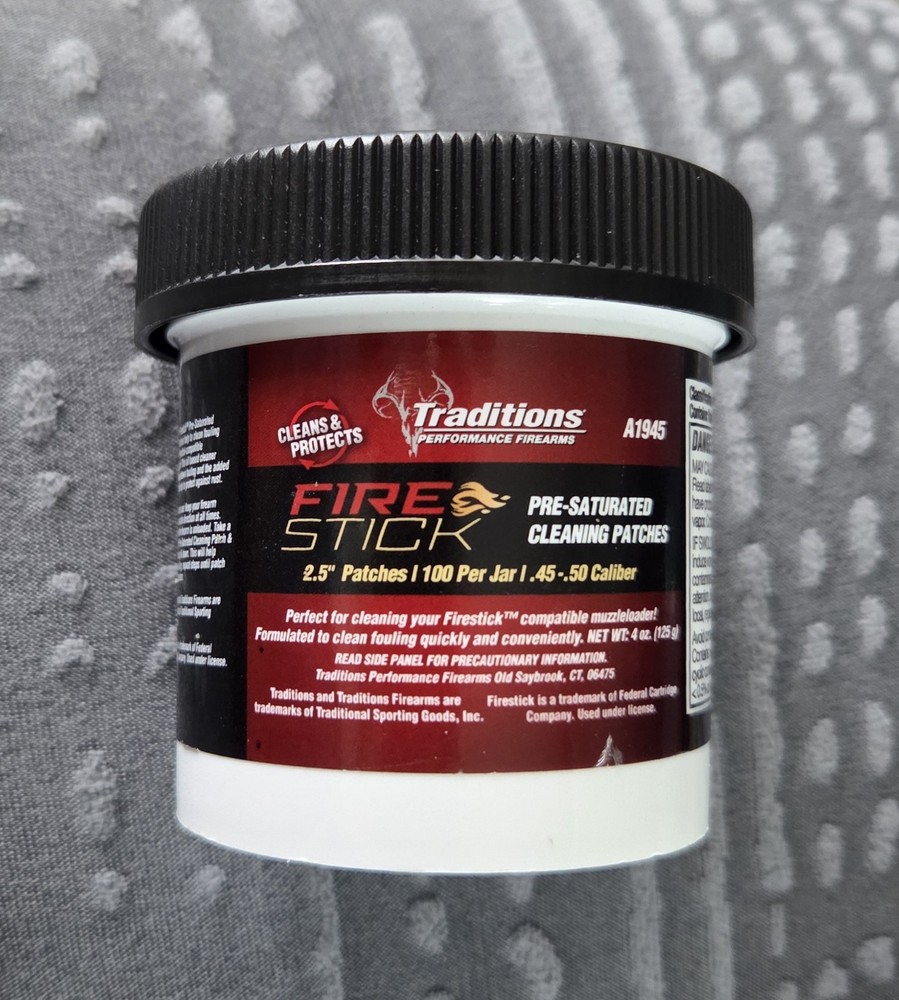 Firestick pre-saturated cleaning patches 2.5in 100 Patches .45 – .50 caliber