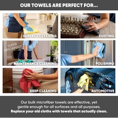 Microfiber Wholesale 16×16 All Purpose Towels 50 Pack Reusable Wash Cloths Dust