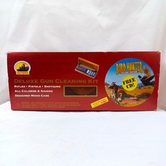 Deluxe Gun Cleaning Kit Outers Wooden Case Bronze Brushes-No Solvent or CD
