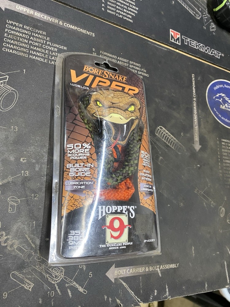 New NIB Sealed HOPPES VIPER BORESNAKE 357 9mm .380 (HOP24002V) Bore Cleaner