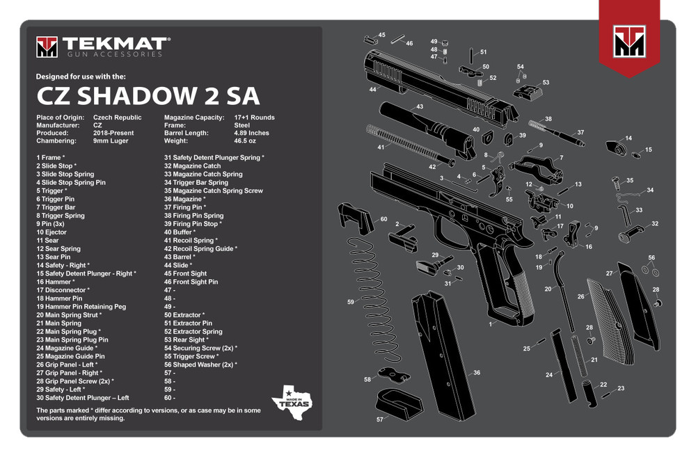 TekMat TEKR17CZSHDW2 CZ Shadow 2 SA Cleaning Mat Black/White Rubber 11″x17″ CZ-7