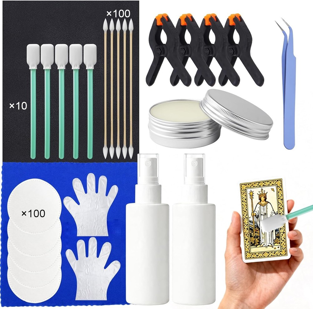 Trading Card Cleaning Kit Includes Polishing Paste and Spray for Surface Care