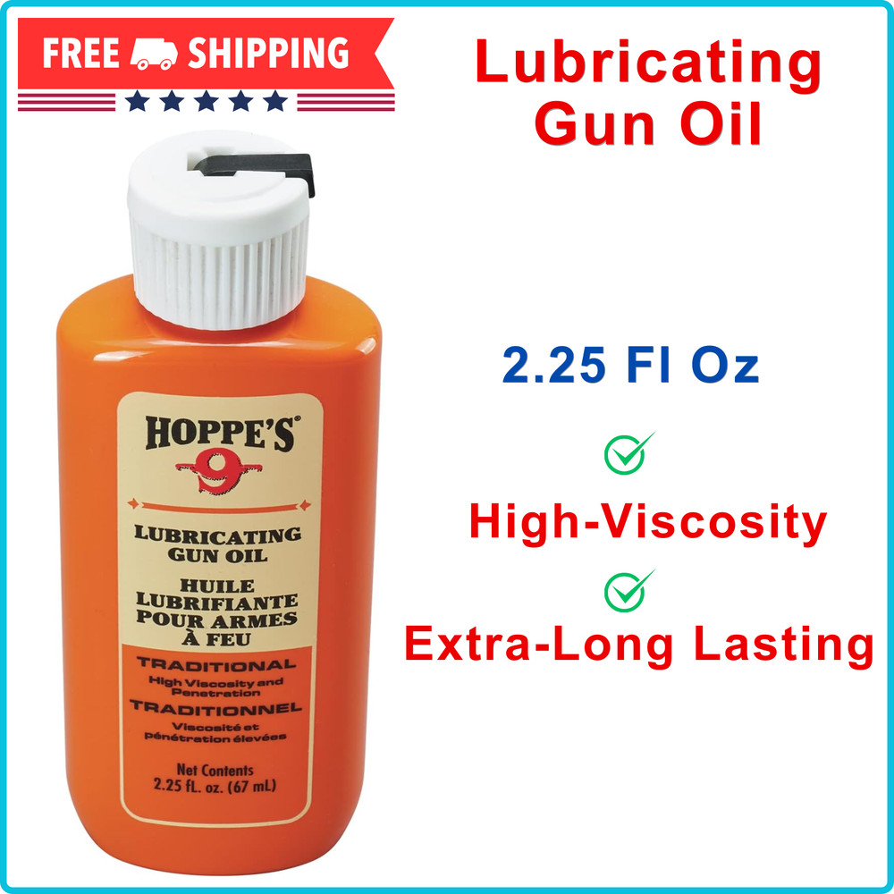 Hoppe’s No. 9 Lubricating Oil, 2.25 fl oz Bottle, High-Viscosity And Penetration