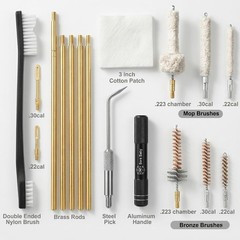 Portable Rifle Cleaning Kit for .223/5.56mm, .308/7.62mm, .22 LR – Compact Ta…