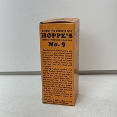 Vintage Bottle of Hoppe’s Nitro Powder Solvent No 9 Rust Bore Cleaning Half Full