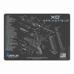 Cerus Gear Cleaning Mat for SPRINGFIELD XD SCHEMATIC PROMAT – CHARCOAL GRAY/BLUE