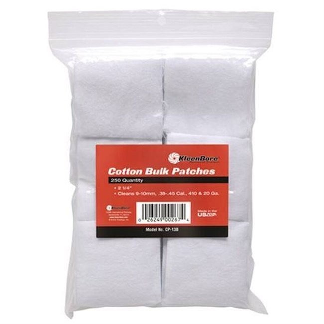 Kleen-Bore 3″ Square 100% Cotton Gun Cleaning Patches 12-16 Gauge – CP19B