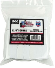 Pro-Shot Cotton Flannel Patches 7mm-.38/6mm Benchrest 1.75 Inch Square: 13/4-500