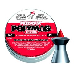 Predator Polymag 1011-01 Short Air Gun Pellets .22 Cal, 16 red