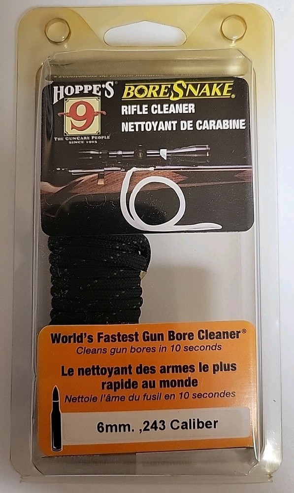 Hoppes 9 BoreSnake Rifle Cleaner 6mm, .243 Caliber #24012 New in Package NIP