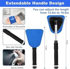 Windshield Cleaner Tool, 14Pcs Car Interior Cleaning Kit, Car Detailing Blue