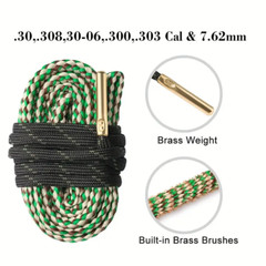 2 BORE ROPES Reusable Gun Barrel Cleaning Snakes 22 223 556 30 308 30-06 300 303