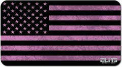 ELITE OUTDOORS Black and Pink Distressed Flag Gun Cleaning MAT 12″ x 22″ USA