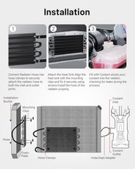 5/16″ Transmission Oil Cooler Tube and Fin Cooler Kit Universal 6 Pass Black