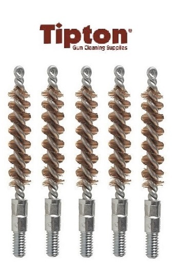 Tipton 25 Cal 5pk Bronze PSTL Bore Brushes 8 x 32 Thread # 120-466 New!