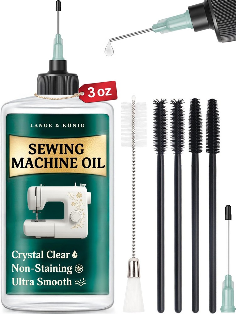 3.4 Oz Sewing Machine Oil Set Including 1″ & 1.5″ Precision Oil Applicators &…