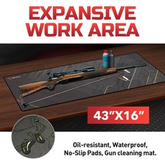 43″x 16″ Large Gun Cleaning Mat,Work mat,Double Thickness Anti Slip Pads,Tabl…