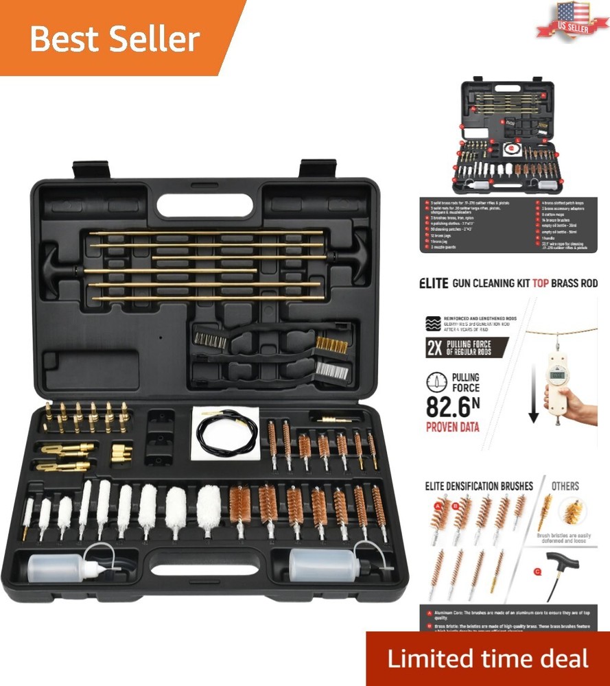 Durable Universal Gun Cleaning Kit with Brushes & Accessories – Compact Design