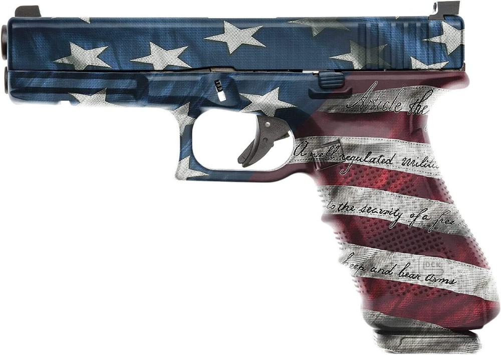 OFFROAD American Flag Wrap for Handguns & Pistols | Precut Vinyl Decal Kit | …