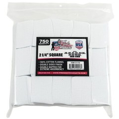 Flannel Gun Cleaning 750 Count Patches .38-.45Caliber/.20-.410Ga. 21/4SQ.WHITE