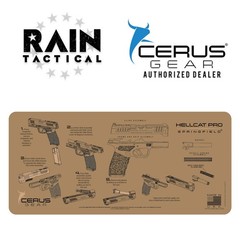 Springfield® Hellcat Pro Instructional Gun Mat Jumbo 12″ X 27″ Cerus Gear FDE