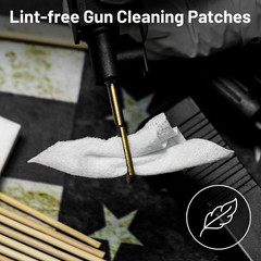 Gun Cleaning Kit Supplies – 2″X2″ Lint Free Cleaning Patches and 6″ Gun Cotton S