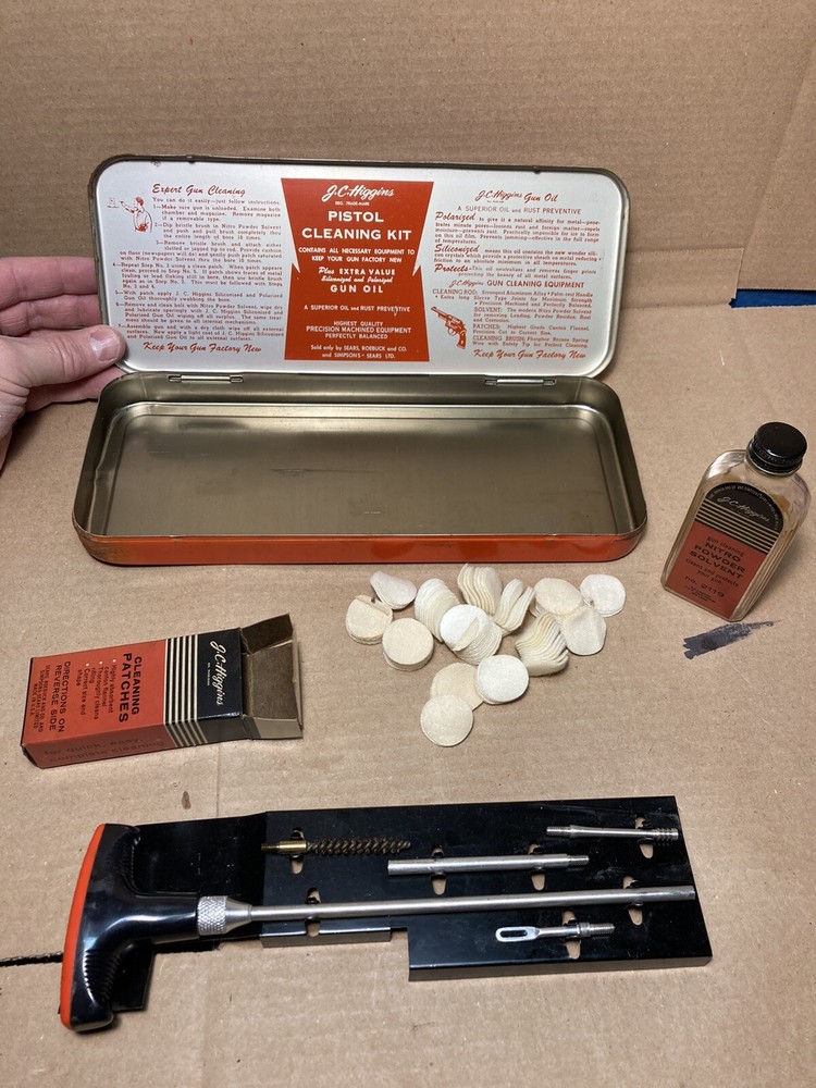J.C. Higgins No. 2146 Gun Pistol Cleaning Kit – Powder & oil Not Included