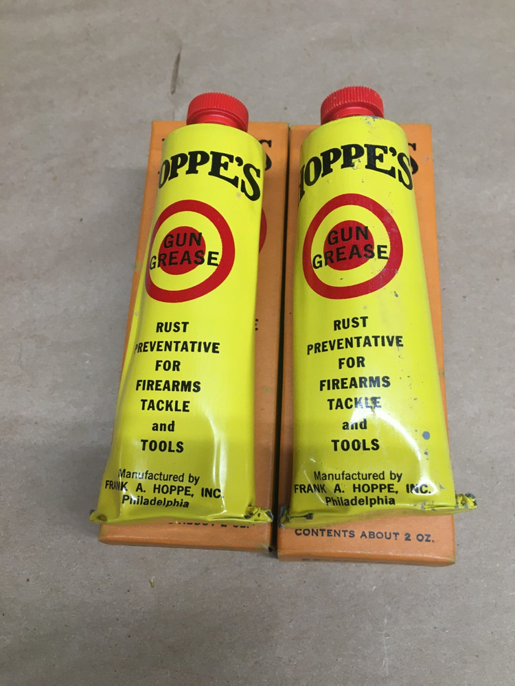 (2) Vintage Hoppes Gun Grease Tubes with Boxes