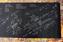 Gun Cleaning Mat for Remington 870 Shotgun Breakdown Schematics Parts Diagram